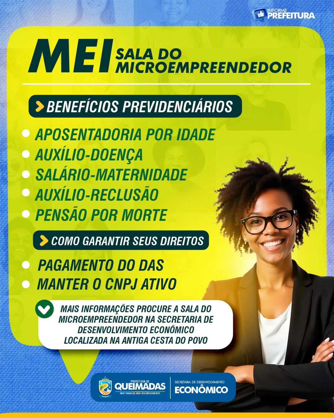 SALA DO MICROEMPREENDEDOR convida MEIs a regularizarem seus cadastros e orienta usuários sobre direitos e benefícios previdenciários