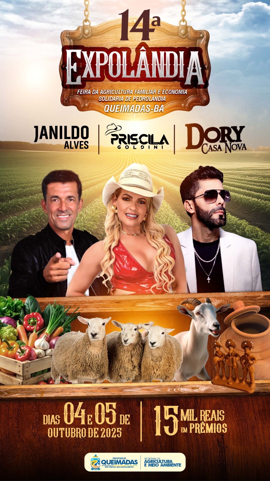 Vem ai 14ª EXPOLÂNDIA em Queimadas: Programação 2025 inclui Feira da Agricultura Familiar, exposições e grandes shows musicais  em Pedrolândia