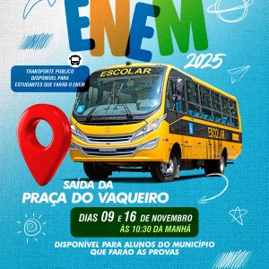 Transporte gratuito para o ENEM 2025 - Fique ligado e chegue no horário!