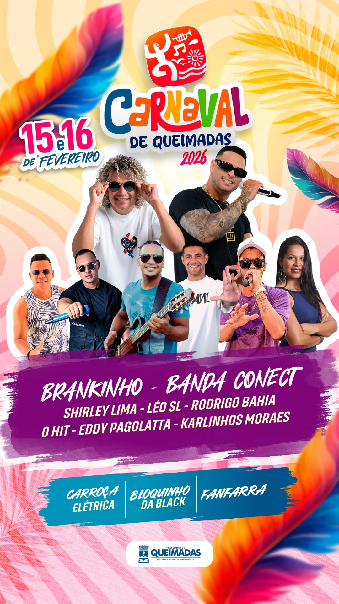 CONFIRA AS ATRAÇÕES DO CARNAVAL DE QUEIMADAS 2026