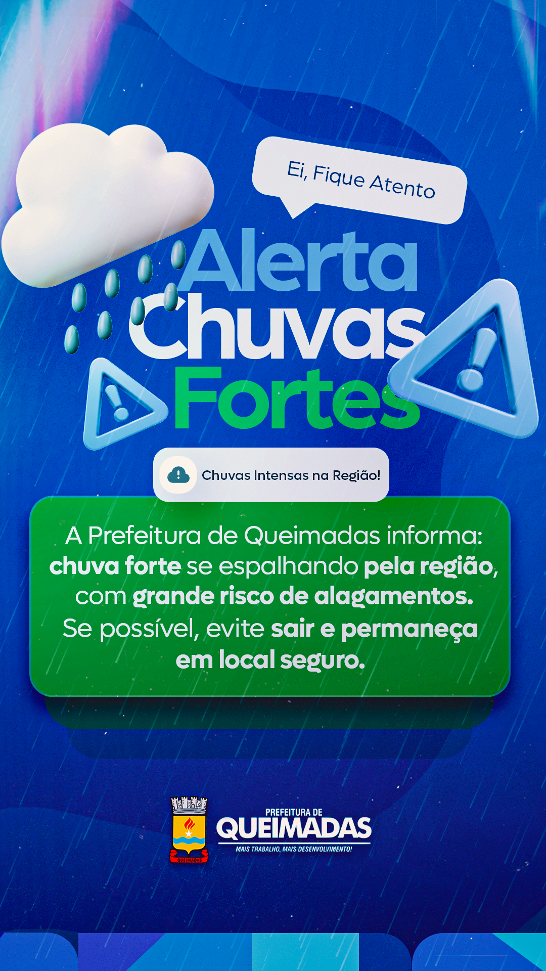 ALERTA DE CHUVAS INTENSAS EM QUEIMADAS