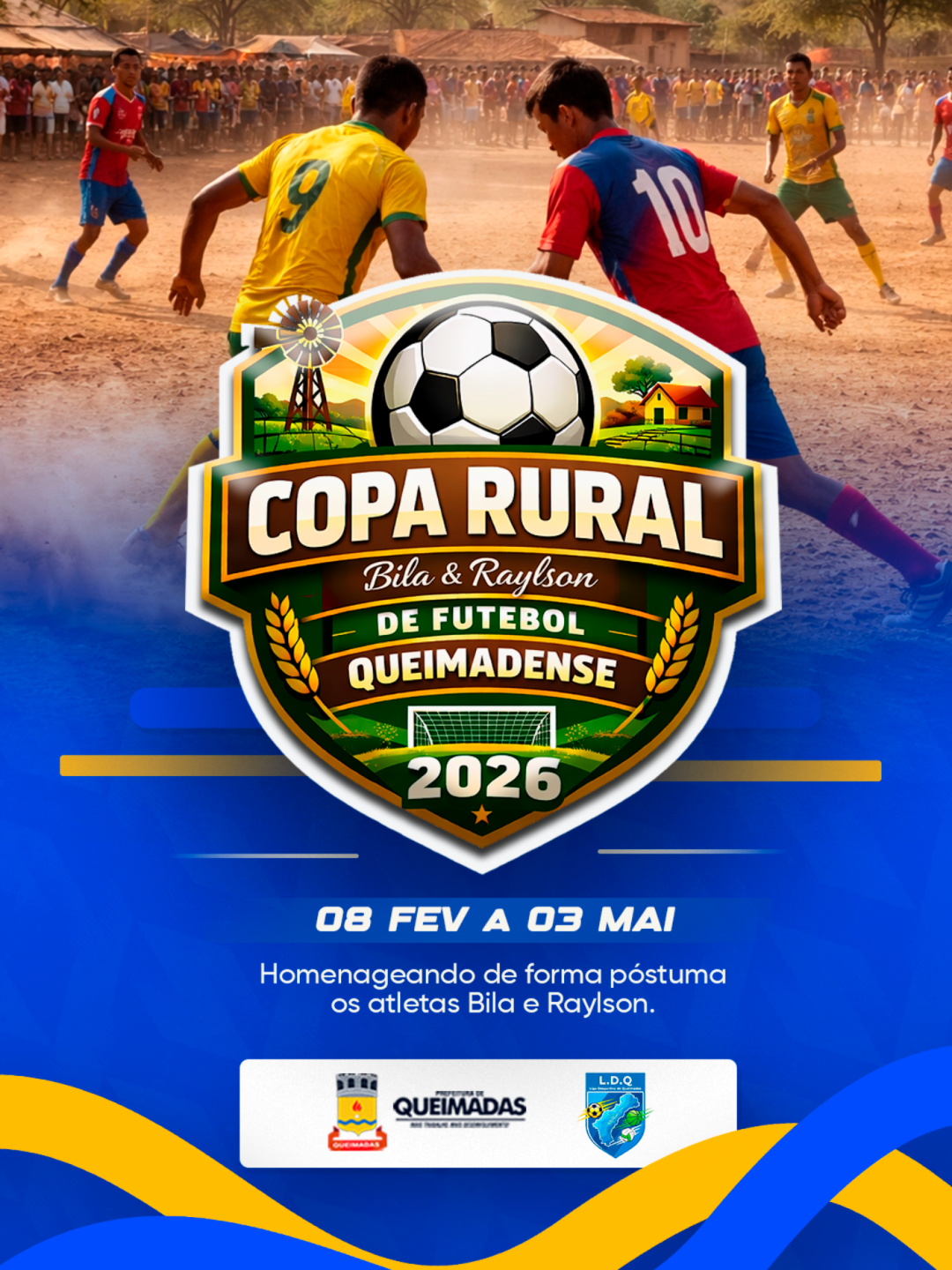 A Copa Rural de Futebol Queimadense 2026 começa neste domingo (08/02) - CONFIRA OS JOGOS DA PRIMEIRA RODADA